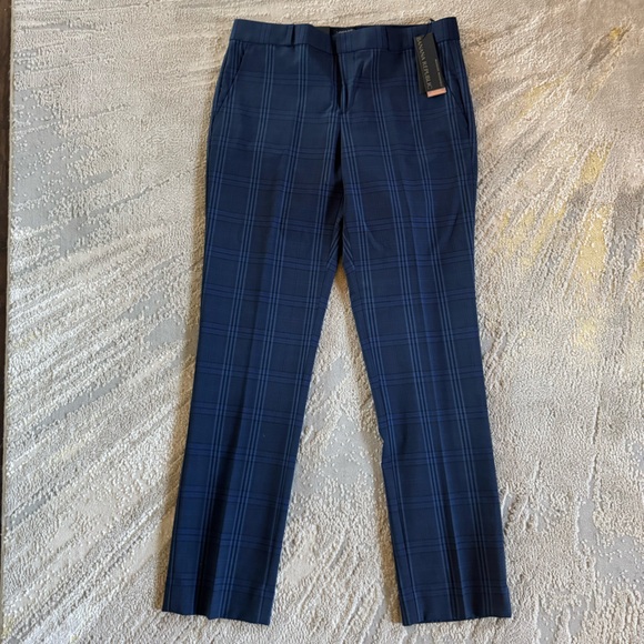Banana Republic Ryan blue navy plaid wool trousers dress pants 6 new - Picture 11 of 13